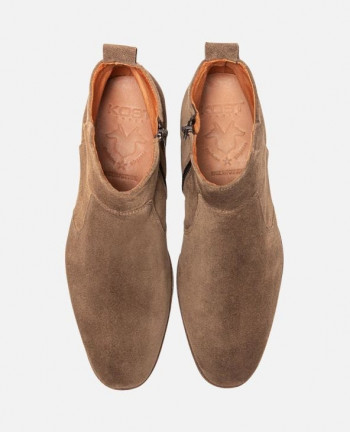Boots croûte velours Taupe Homme
