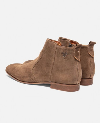 Boots croûte velours Taupe Homme