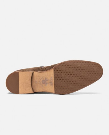 Boots croûte velours Taupe Homme