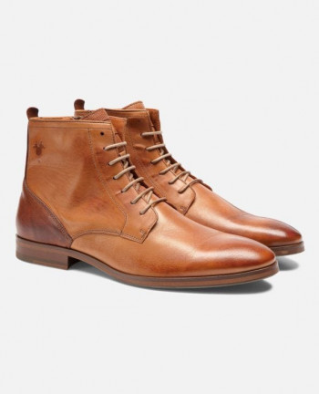 Boots Cuir Marron et Cognac Homme