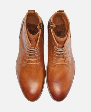 Boots Cuir Marron et Cognac Homme
