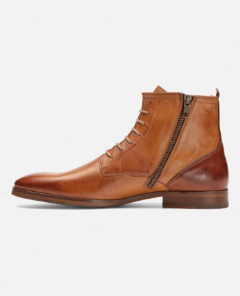 Boots Cuir Marron et Cognac Homme