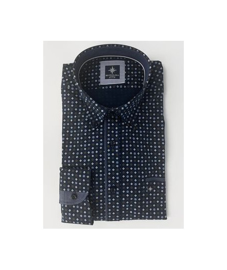 BLUSALINA Chemise manches longues à petits motifs