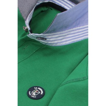 Polo vert manches longues homme