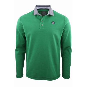 Polo vert manches longues homme