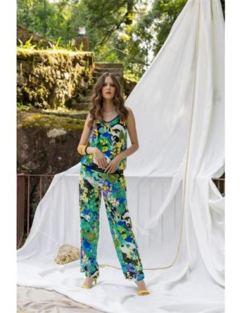 Pantalon femme fluide imprimé tropiques-MALOKA