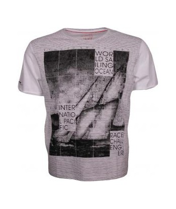 Tee-shirt blanc et gris homme manches courtes