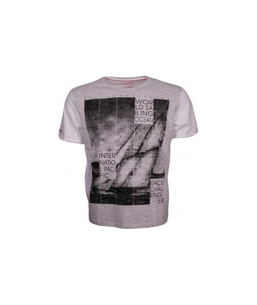 Tee-shirt blanc et gris homme manches courtes