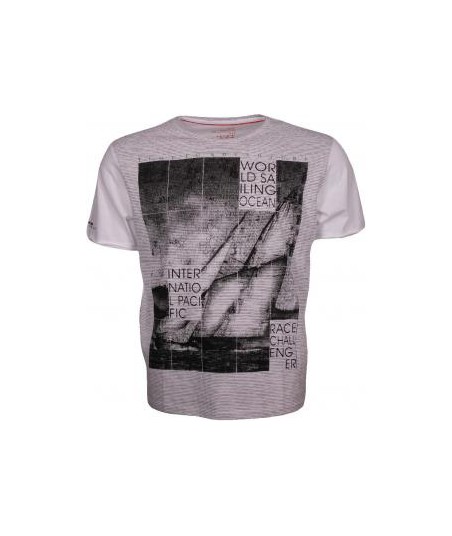 Tee-shirt blanc et gris homme manches courtes
