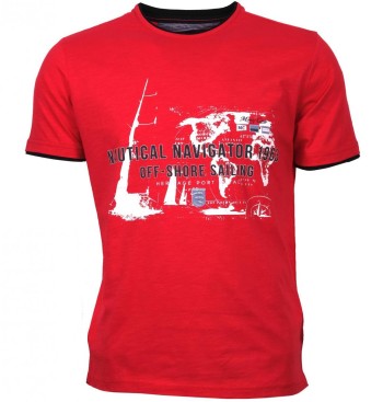 T-shirt rouge homme manches courtes
