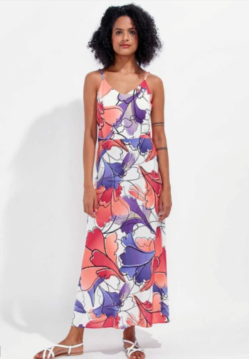 Robe longue fluide imprimée-LA FIANCEE