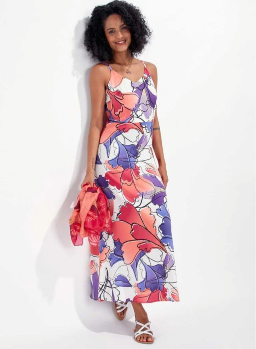 Robe longue fluide imprimée-LA FIANCEE Robe longue fluide imprimée-LA FIANCEE