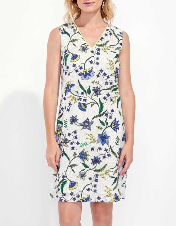 Robe droite coton bio imprimée-LA FIANCEE