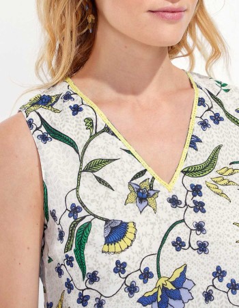 Robe droite coton bio imprimée-LA FIANCEE