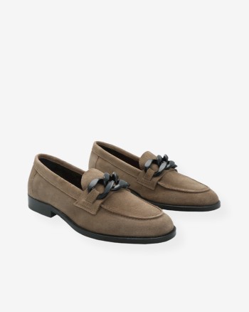 Mocassin taupe femme