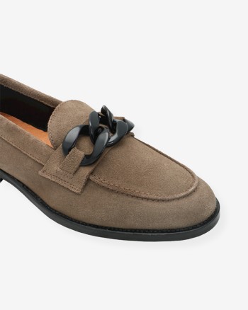 Mocassin taupe femme
