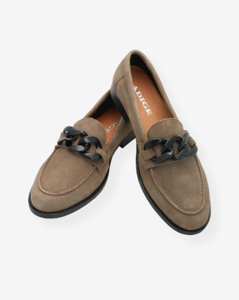 Mocassin taupe femme