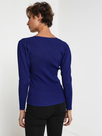 Pull col V femme