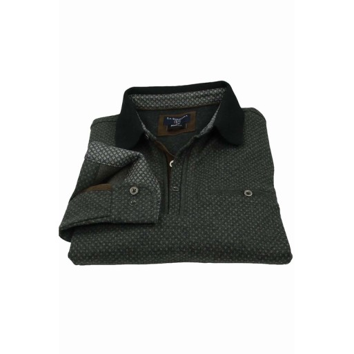Polo homme manches longues navy