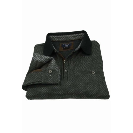Polo homme manches longues navy