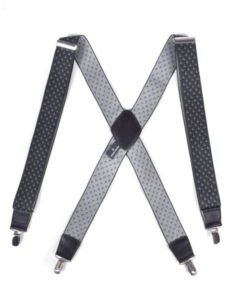 Bretelles pour homme noires avec micro motifs