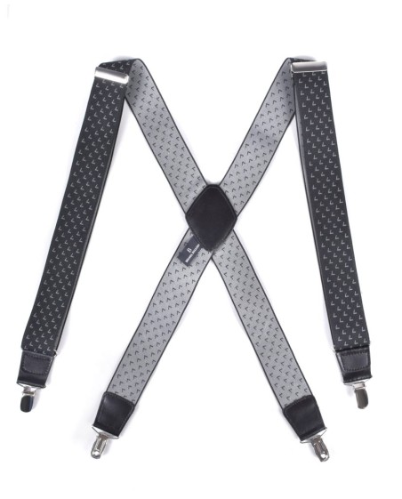 Bretelles pour homme noires avec micro motifs