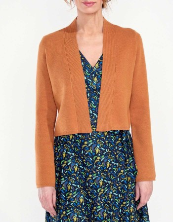 Gilet court femme camel