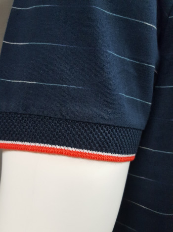 MONTE CARLO Polo jersey marine fines rayures