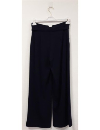 Pantalon fluide bleu marine femme