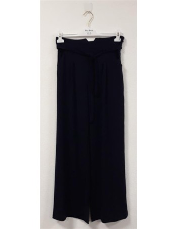 Pantalon fluide bleu marine femme