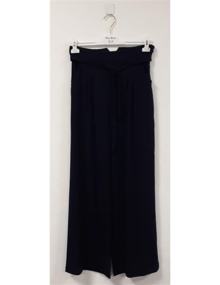 Pantalon fluide bleu marine femme