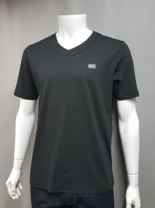 Tee-shirt col v noir homme