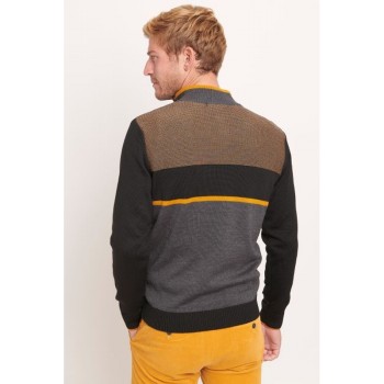 Pull col zip homme