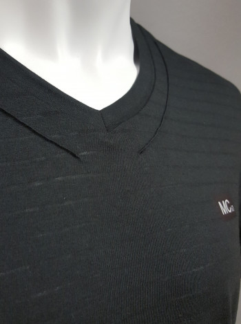 Tee-shirt col v noir homme MONTE CARLO