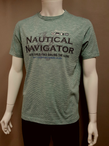 Tee-shirt vert menthe fantaisie fines rayures Monte Carlo