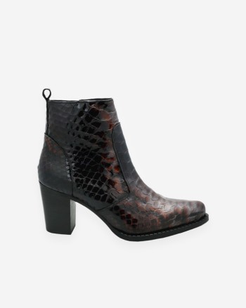BOTTINES ECAILLES FEMME MARRON-REGARD
