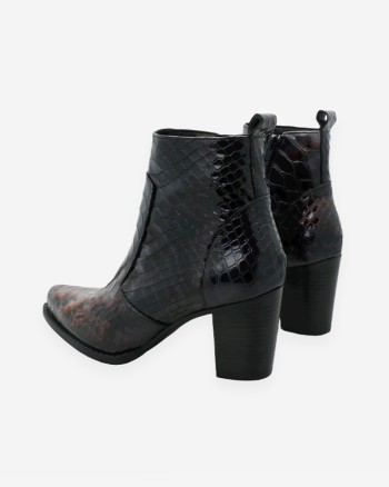 BOTTINES ECAILLES FEMME MARRON-REGARD
