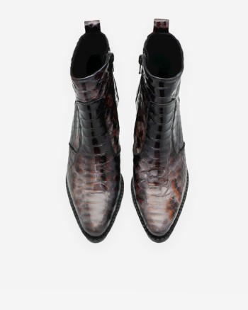 BOTTINES ECAILLES FEMME MARRON-REGARD