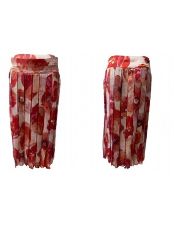 Jupe plissée imprimé rouge femme Paul Brial