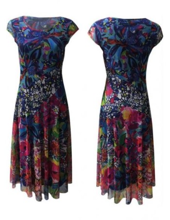 Robe à imprimé col rond femme
