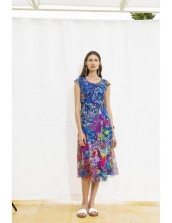 Robe à imprimé col rond femme