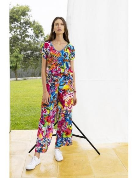 Pantalon ample femme à imprimé