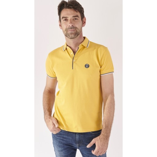 Polo homme manches courtes ambre