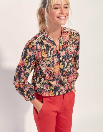Blouse imprimé femme manche 3/4