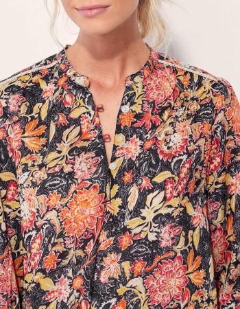 Blouse imprimé femme manche 3/4