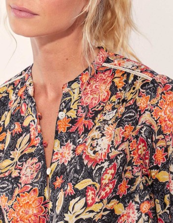 Blouse imprimé femme manche 3/4