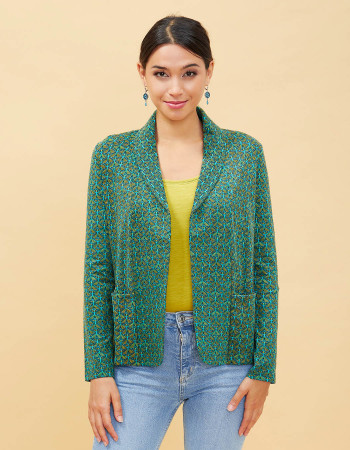 LA FIANCEE Veste fluide Cheka imprimé nemba réglisse