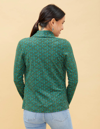 LA FIANCEE Veste fluide Cheka imprimé nemba réglisse