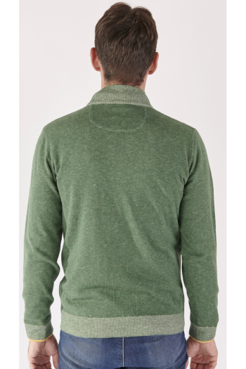 Gilet zippé vert homme