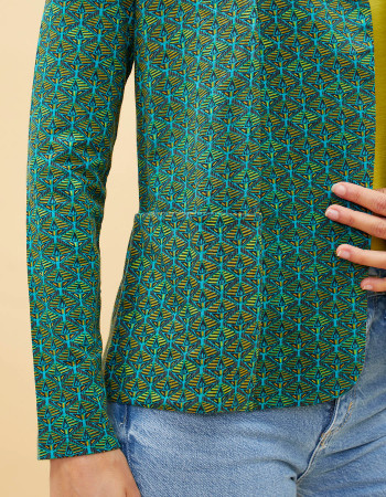 LA FIANCEE Veste fluide Cheka imprimé nemba réglisse